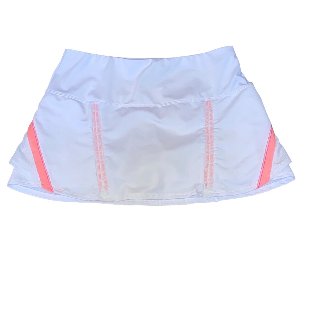 Lucky in Love Tennis Athletic Skort White Orange Size S